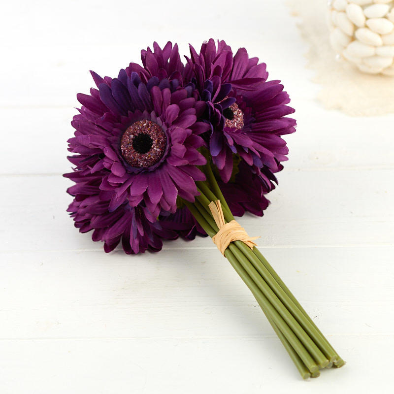 Purple Artificial Gerbera Daisy Bouquet Bushes Bouquets Floral Supplies Craft Supplies Factory Direct Craft,When Is Strawberry Season In Nc