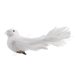 White Fancy Tail Artificial Bird