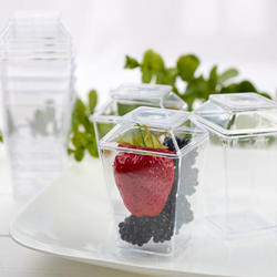 Tall Squared Dessert Cups with Lids