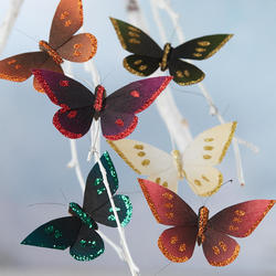 Assorted Glittered Artificial Butterflies