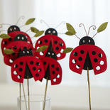Whimsical Ladybug Floral Picks