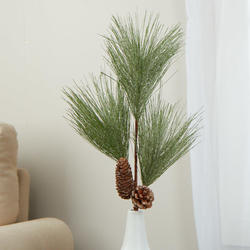 Frosted Artificial Pine Spray with Pinecones