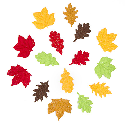 528 Pieces Leaf Stickers Felt Leaf Fall Stickers Maple Leaf Decals Assorted Autumn Leaf Decorations for Thanksgiving Party Craft Ornaments