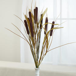 Artificial Cattail and Grasses Bush