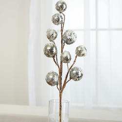 Silver Snow and Ice Covered Ornament Pick