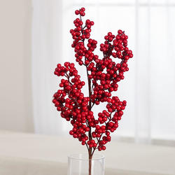 Artificial Burgundy Glittered Berry Cluster Spray