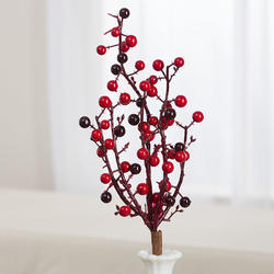 Red and Burgundy Artificial Berry Twig Spray