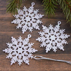 Miniature Glittered Purple Snowflake Ornaments