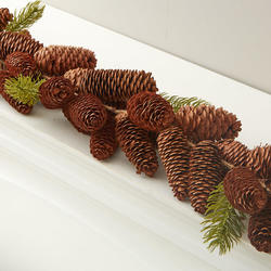 Natural Pinecone and Artificial Pine Garland