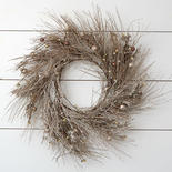 Platinum Glittered Artificial Twig Wreath