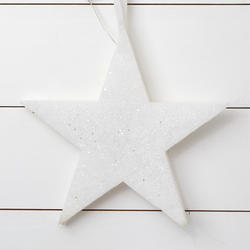 White Glittered LED Foam Hanging Star