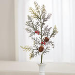 Artificial Cypress and Berry Spray