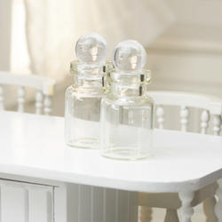 Miniature Glass Apothecary Bottle with Lid Set
