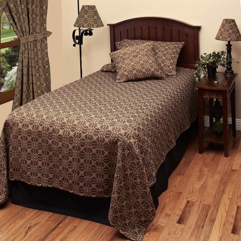 Black Marshfield Jacquard Queen Bed Cover - Textiles and ...