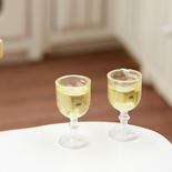 Dollhouse Miniature White Wine Glasses
