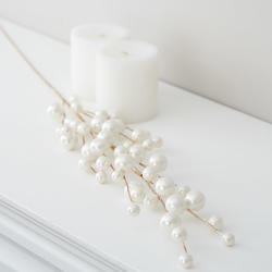 Ivory Faux Pearl Berry Spray