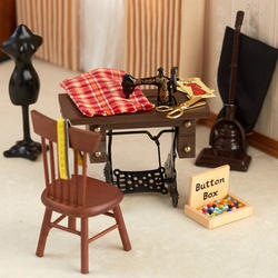 Dollhouse Miniature Sewing Room Set