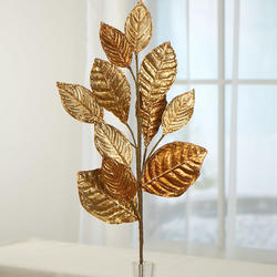 Metallic Gold Copper Artificial Leaf Spray