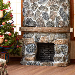 Dollhouse Miniature Ceiling Stone Fireplace