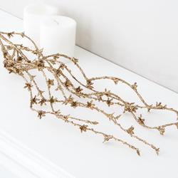 Gold Glittered Artificial Twig Spray