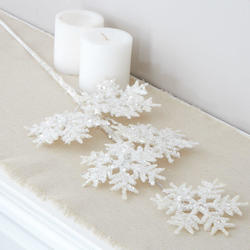 White Glittered Snowflake Spray