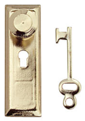 Dollhouse Miniature Doorknob and Key Plate with Key