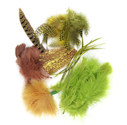 Assorted Olive, Gold and Chestnut Loose Feathers