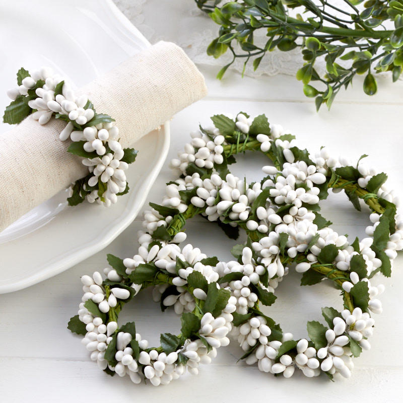 White Pip Berry Candle Rings What's New Home Decor Home Decor