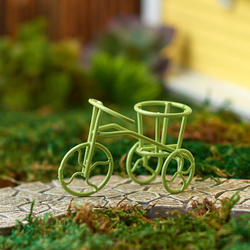 Dollhouse Miniature Green Metal Tricycle