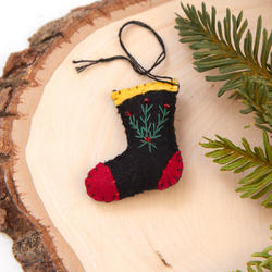 Plush Hand-stitched Felt Stocking Christmas Ornament
