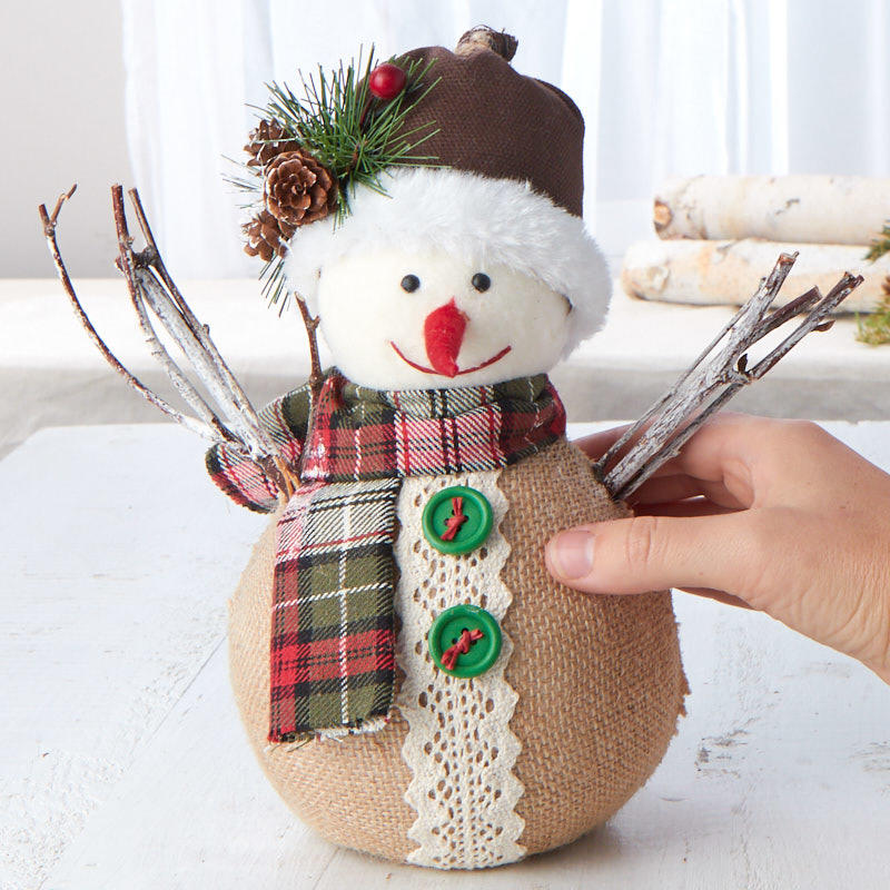 Plush Burlap Snowman - Table Decor - Christmas and Winter - Holiday ...