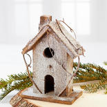 Glitter Frosted Rustic Birdhouse