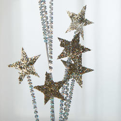 Platinum Glittered Star and Silver Sequin Spray