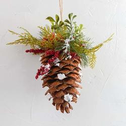 Woodland Artificial Pinecone and Berry Ornament