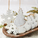 Rustic Snowflake and Snowman Ornaments