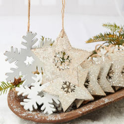 Rustic Snowflake and Star Christmas Ornaments