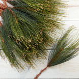 Gold Glitter Tipped Artificial Pine Stems