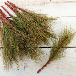 Weatherproof Copper Glitter Tipped Artificial Pine Stems