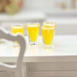 Dollhouse Miniature Orange Juice Glass Set