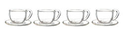 Dollhouse Miniature Clear Cups and Saucers