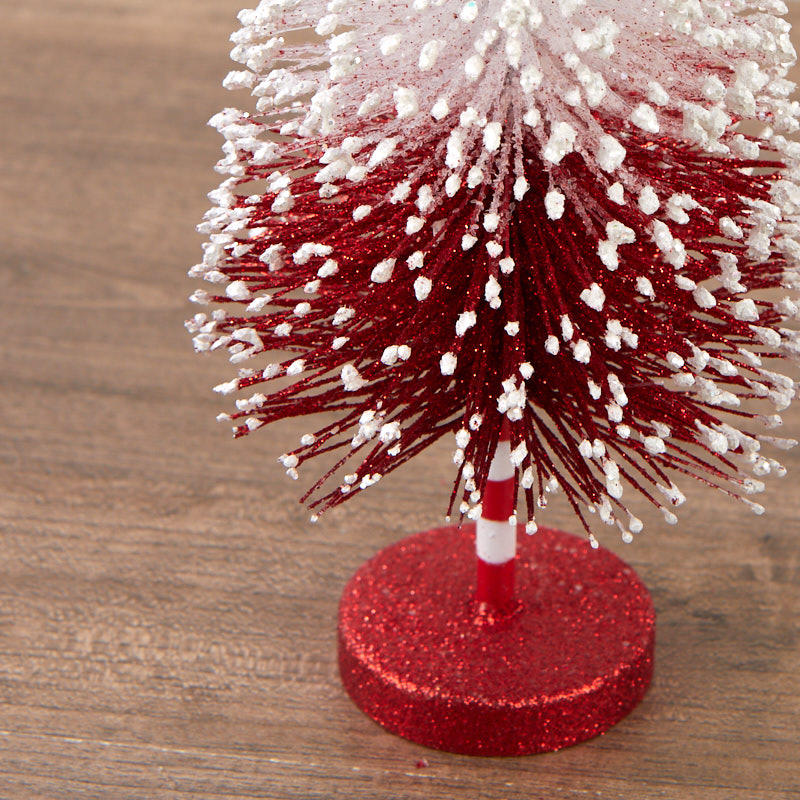 10" Red and White Stripe Bottle Brush Tree - Table Decor - Christmas and Winter - Holiday Crafts ...