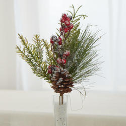 Iced Artificial Pine and Berry Spray