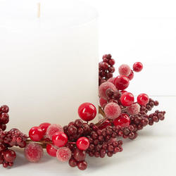 Red Artificial Berry Christmas Candle Ring