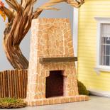 Dollhouse Miniature Stone Fireplace