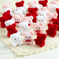 Miniature Valentines Flocked Bears