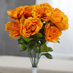 Orange Artificial Rose Bush