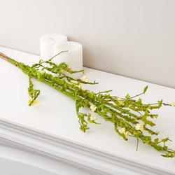Yellow Artificial Blossom and Mossy Twig Spray