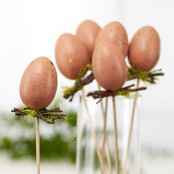Brown Speckled Egg with Twigs Picks