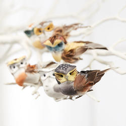 Artificial Assorted Mushroom Owls with Clip