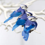 Artificial Blue Jay Mushroom Birds